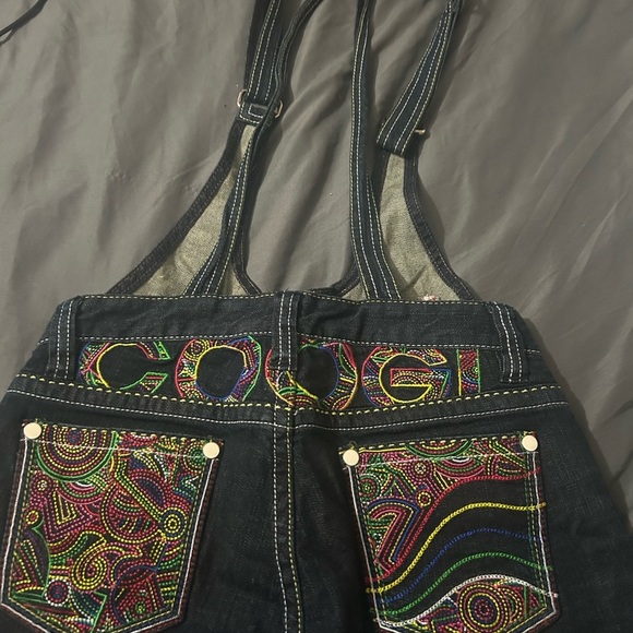 Coogi Jeans Overalls knickers Cuffed Hem High Rise - Picture 1 of 8